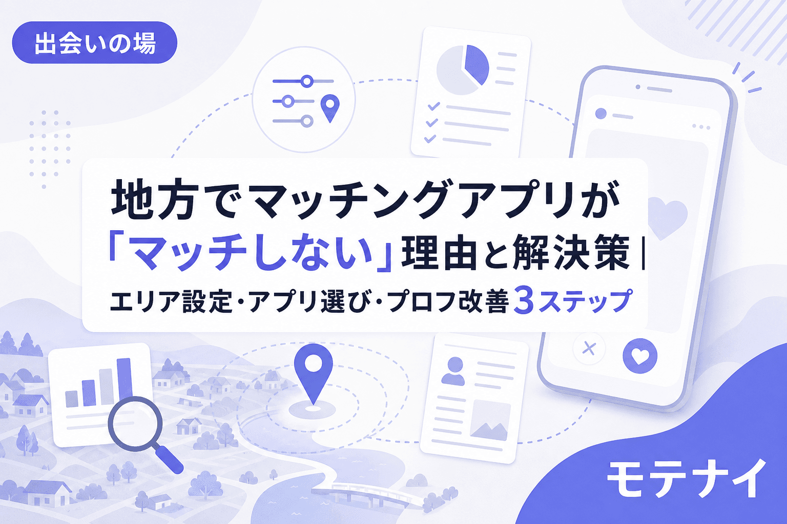 地方でマッチングアプリが「マッチしない」理由と解決策|エリア設定・アプリ選び・プロフ改善3ステップ