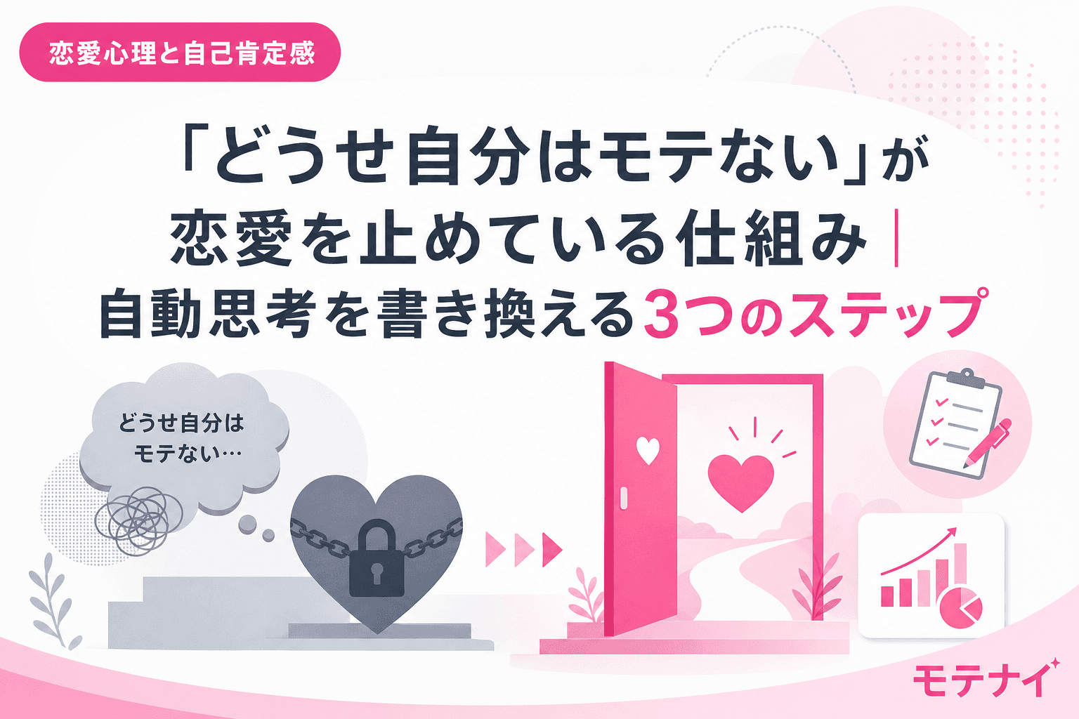 「どうせ自分はモテない」が恋愛を止めている仕組み|自動思考を書き換える3つのステップ
