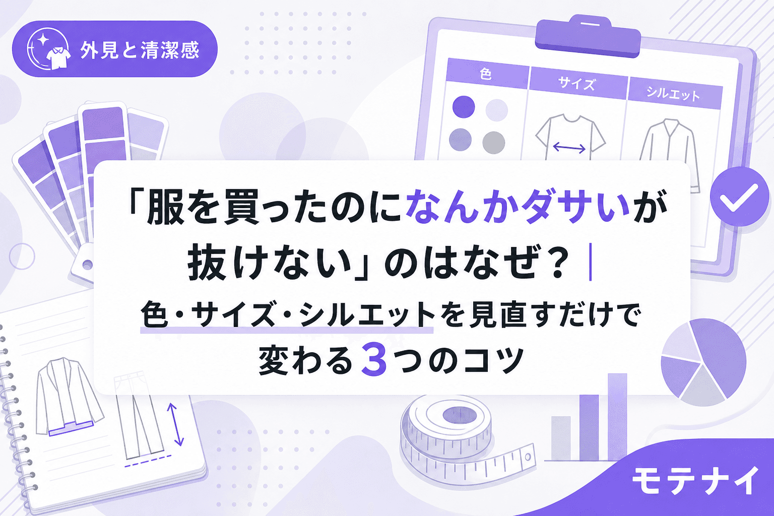 「服を買ったのになんかダサいが抜けない」のはなぜ?|色・サイズ・シルエットを見直すだけで変わる3つのコツ
