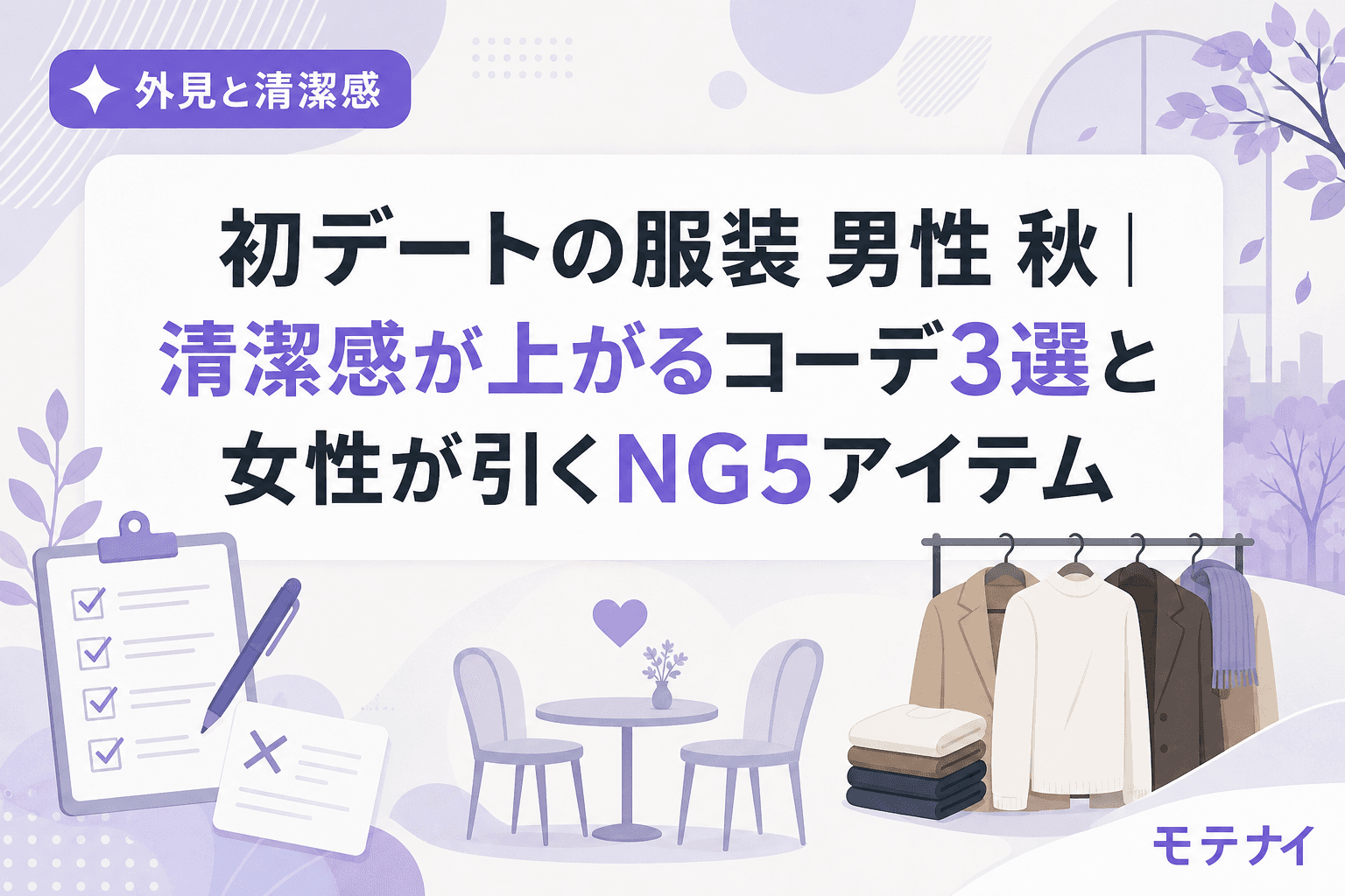 初デートの服装 男性 秋|清潔感が上がるコーデ3選と女性が引くNG5アイテム