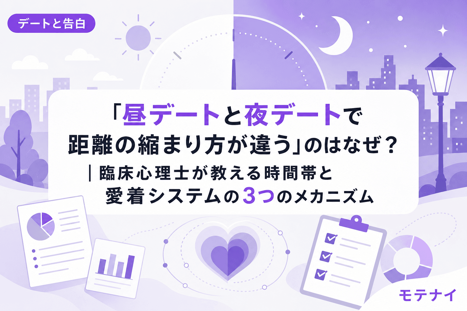 「昼デートと夜デートで距離の縮まり方が違う」のはなぜ?|臨床心理士が教える時間帯と愛着システムの3つのメカニズム