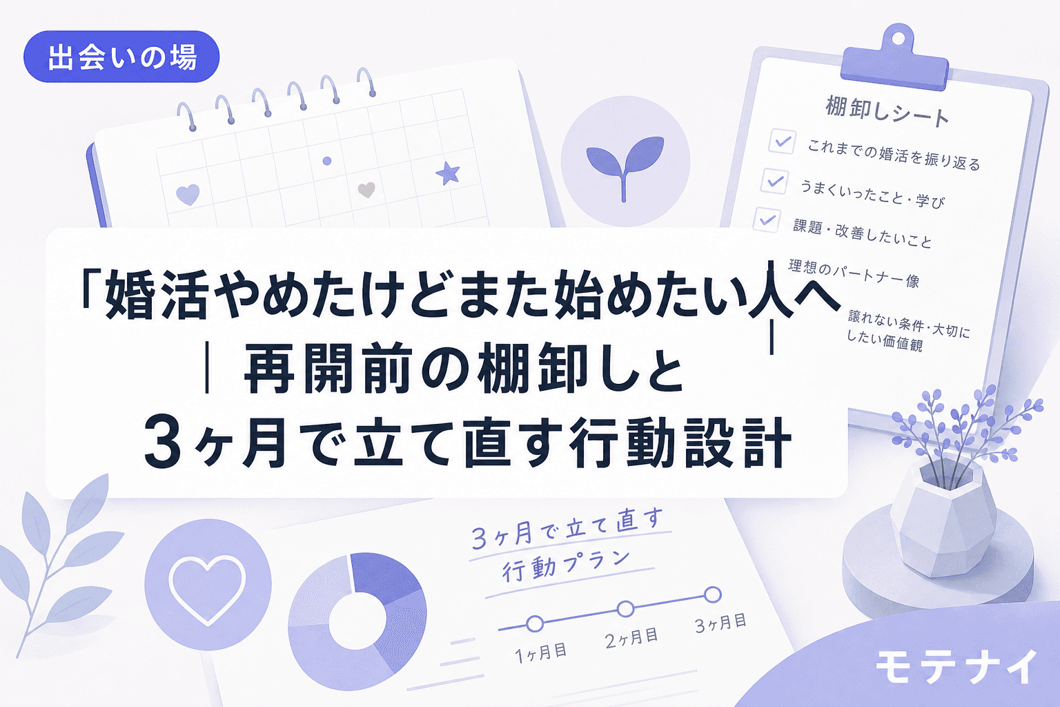 「婚活やめたけどまた始めたい」人へ|再開前の棚卸しと3ヶ月で立て直す行動設計