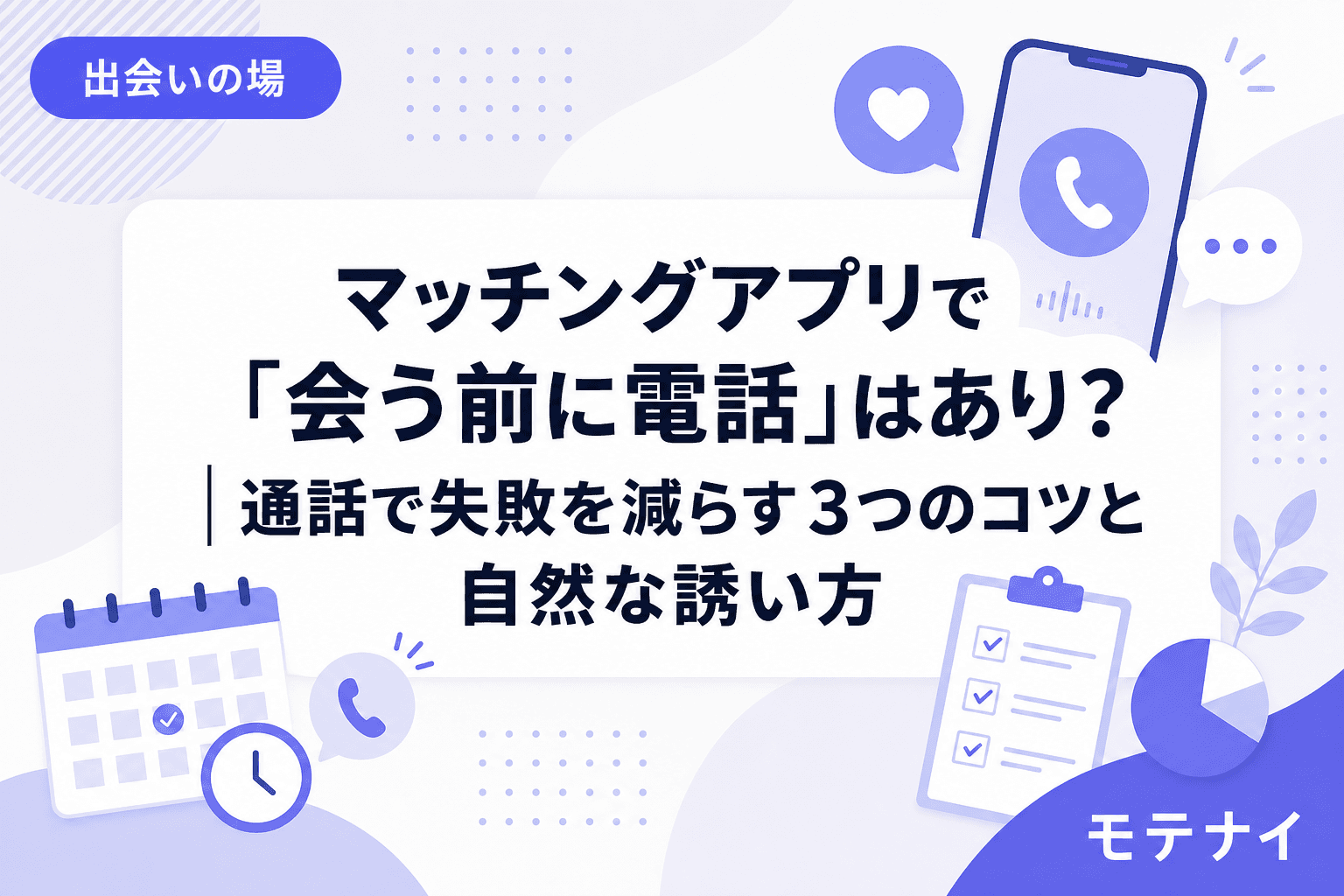 マッチングアプリで「会う前に電話」はあり?|通話で失敗を減らす3つのコツと自然な誘い方