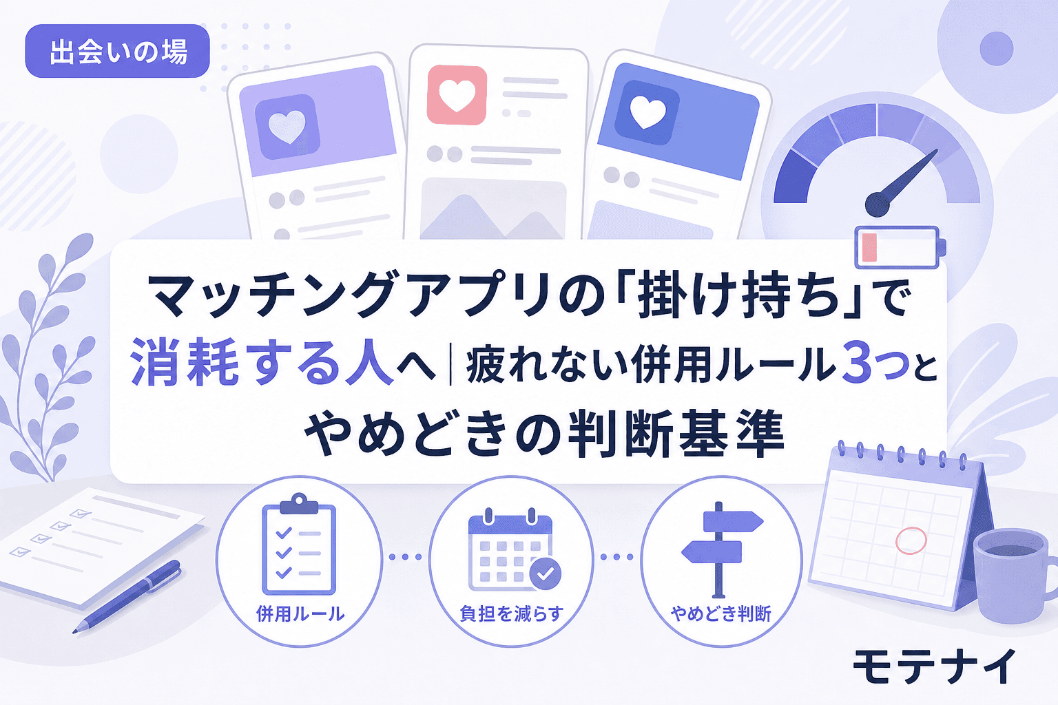 マッチングアプリの「掛け持ち」で消耗する人へ|疲れない併用ルール3つとやめどきの判断基準