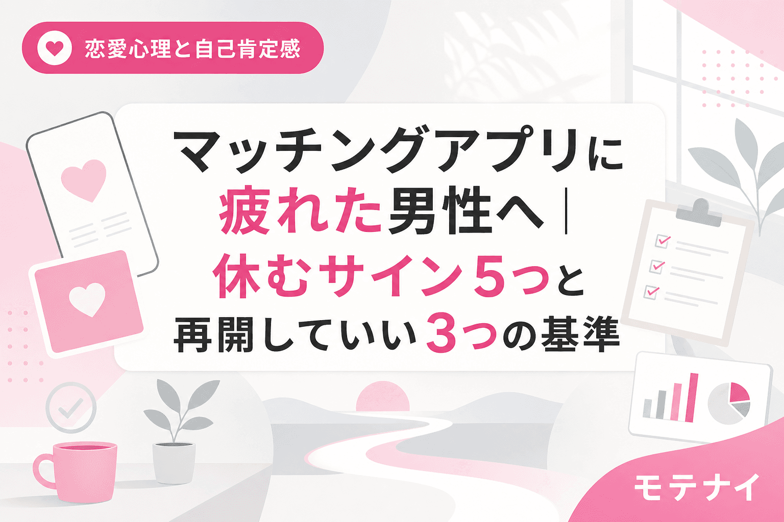 マッチングアプリに疲れた男性へ|休むサイン5つと再開していい3つの基準
