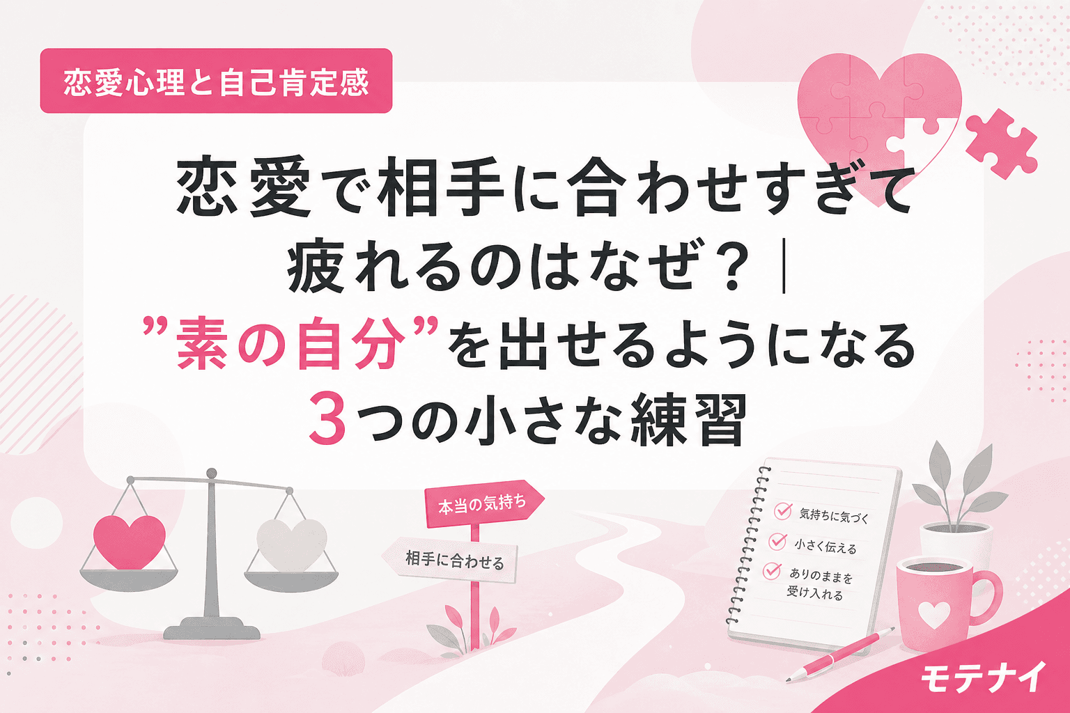 恋愛で相手に合わせすぎて疲れるのはなぜ?|"素の自分"を出せるようになる3つの小さな練習